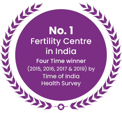 No. 1 Fertility Centre in India Four Time winner (2015, 2016, 2017 & 2019) by Time of India Health Survey