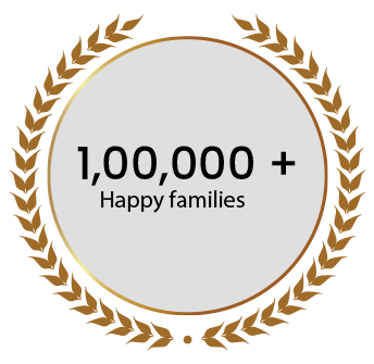 1,00,000 + Happy families