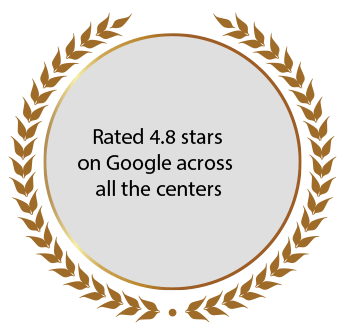 Rated 4.8 stars on Google across all the centers