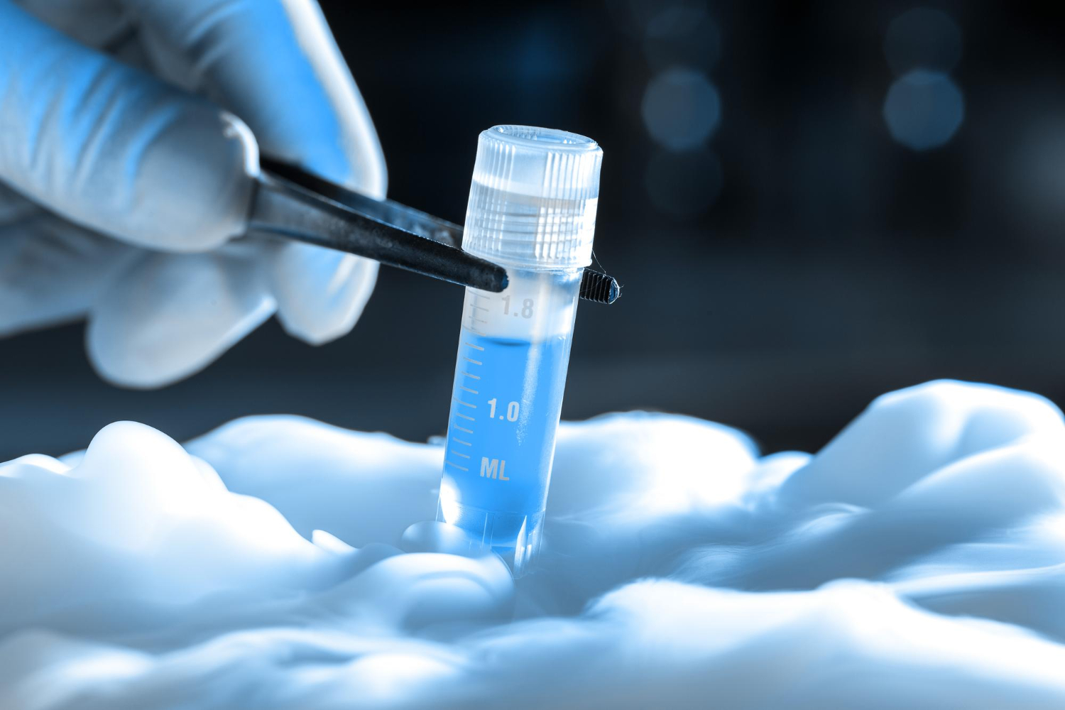 a hand holding a person in a circle.